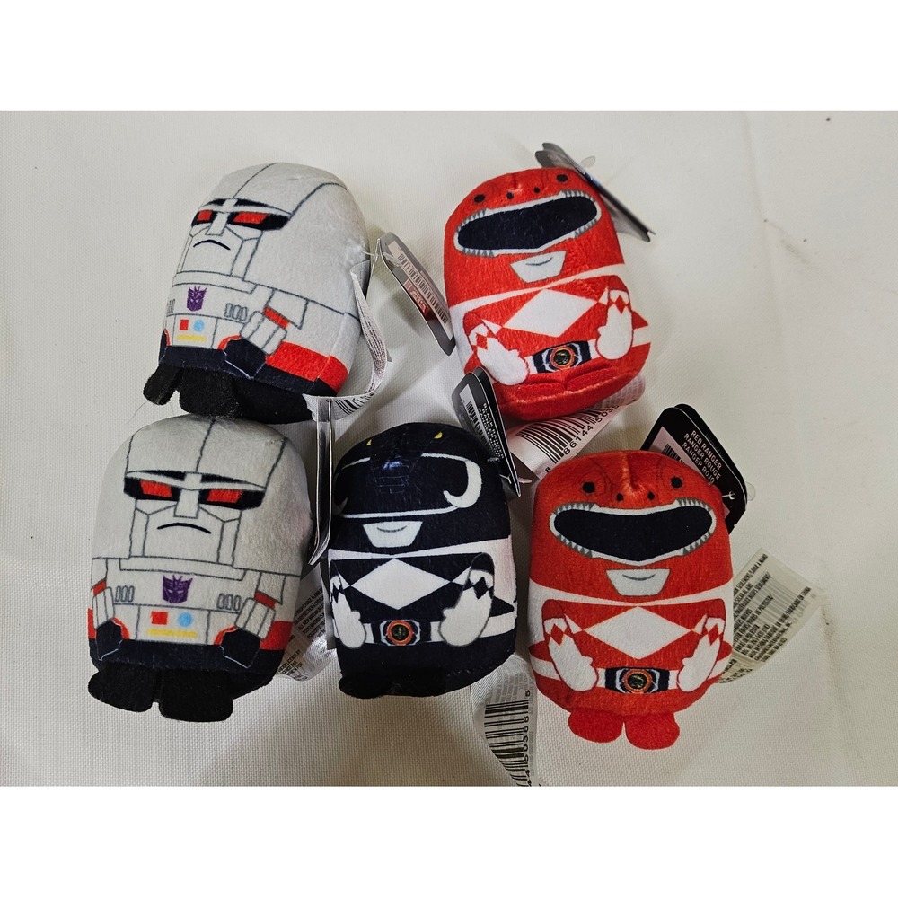 Just Play PodPals Plush Bundle Transformers Megatron Power Rangers Red Black 5pc